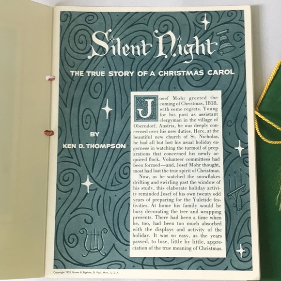 Christmas 1950s Ephemera Cards Song Book Silent Night Story - Picture 2 of 9
